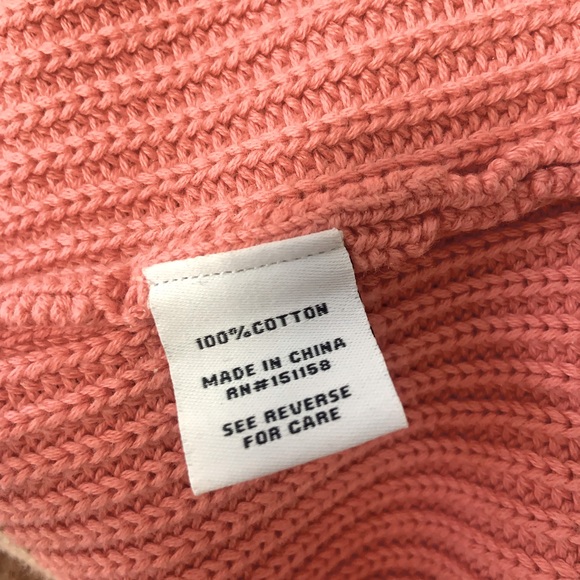 525, tan and pink 100%cotton XS cropped knit sweater - Picture 6 of 11